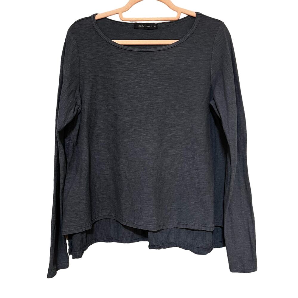 Cut Loose Grey long sleeve shirt with rouched back XS